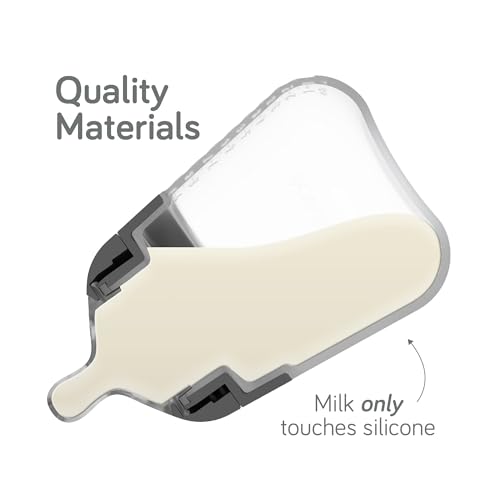 Nanobebe Flexy Silicone Baby Bottle, Anti-Colic, Natural Feel, Non-Collapsing Nipple, Non-Tip Stable Base, Easy to Clean, 3-Pack, White, 9oz