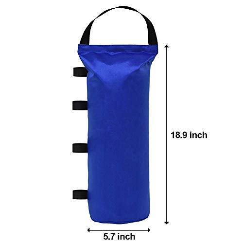 Keymaya Heavy Duty Outdoor Pop Up Canopy Tent Gazebo Weight Sand Bag Anchor Kit 4 Pack (Single with Handle, Blue)
