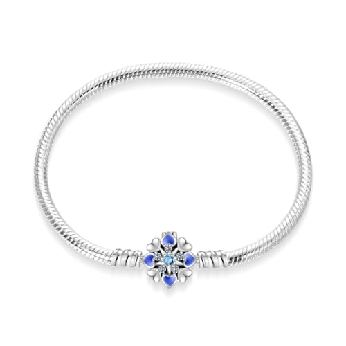 Pandach Pulsera de Mujer plata 925 Compatible con Abalorios, Serpiente Pulsera Compatible con Pandora Abalorios