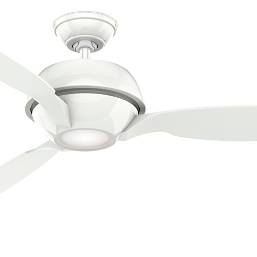 Casablanca 60 Inch Contemporary Ceiling Fan in Snow White with LED Light Kit and Clear Frosted Glass, 3 Blade (Certified Refurbished)
