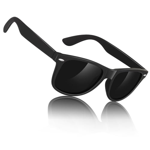 Sunier Sunglasses Mens Womens Polarised, Retro Square Ultralight Driving Fishing Running Cycling Shades Mens with UV400 Protection