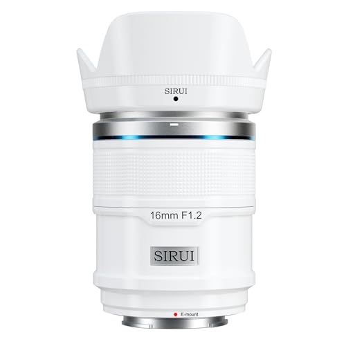 SIRUI Sniper 16mm F1.2 Wide Angle Autofocus APS-C Lens for A5, A6, FX30, ZV-E10 (E Mount, White)