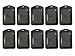 KLOUD City 10 pcs Vertical Style Black Leather Business ID Badge Card Holder with Slot & Chain Holes