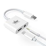USB C to 3.5mm Aux Adapter, Kingone 2-in-1 Fast Charging USB Type C Audio Headphone Charge Adapter for iPad Pro 2018,Pixel 4 4XL 3 3XL 2XL, Galaxy Note 10/10+,Essential Phone and More USB C Devices