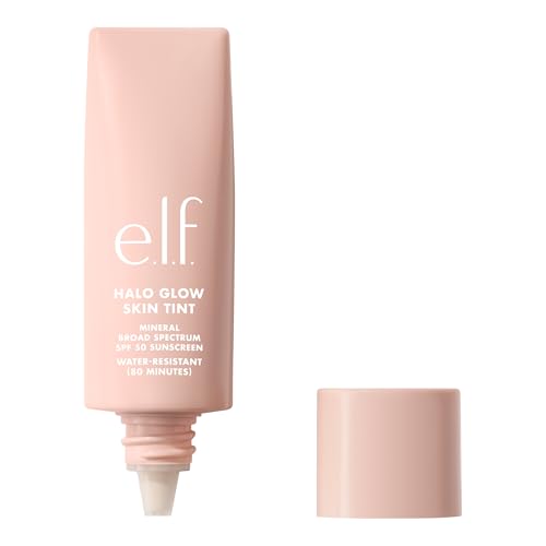 e.l.f. Halo Glow Skin Tint SPF 50, Tinted Moisturiser For Light, Buildable Coverage, Creates A Natural Glow, Vegan & Cruelty-Free, 16 Rich Cool