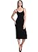 MSBASIC Women's Adjustable Spaghetti Straps Long Cami Slip Dress Large Black
