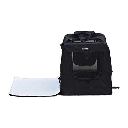 Alaskaprint-Hundebox-Hundetransportbox-Faltbar-Transportbox-Hunde-Auto-Katzenbox-Hundetasche-fr-kleine-Hunde-mittelgroe-Hunde-groe-Hunde-SML-mit-Hundedecke-und-Gurt-aus-Oxford-Gwebe-I-Schwarz