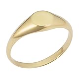 KoolJewelry 14k Yellow Gold 7mm Round Signet Ring