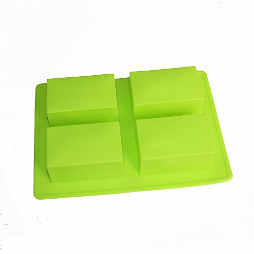 X-Haibei 4-Cavity Plain Basic Rectangle Soap Mold Handsize Silicone Mould for Bath Supply