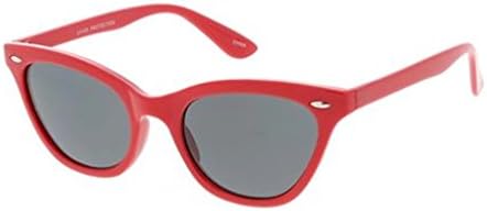 AStyles Vintage Inspired Half Tinted Frame Clear Lens Wayfarer Cat Eye Glasses (Red-Sunglasses, Sunglass)