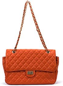 Newbee Fashion® - Designer Inspired Premium Elegant Quilted Chain Medium Shoulder Handbag