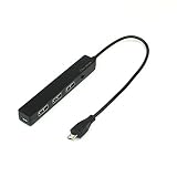 TechIntheBox 3 Ports OTG Cable Adapter,Micro USB Hub USB OTG Extension Adapter for Smartphone and Tablet Simultaneous Charging Power Transmisson Cable Black