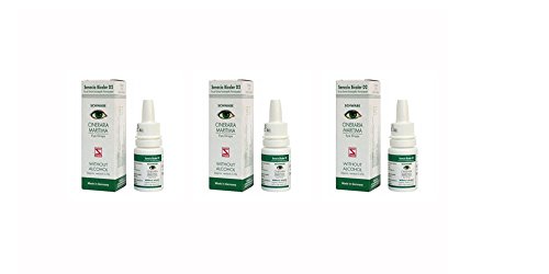 3 x Schwabe Cineraria Maritima Eye Drops Without Alcohol -10m (pack of 3). EXPEDITED - FAST DELIVERY WITHIN 3 - 7 DAYS