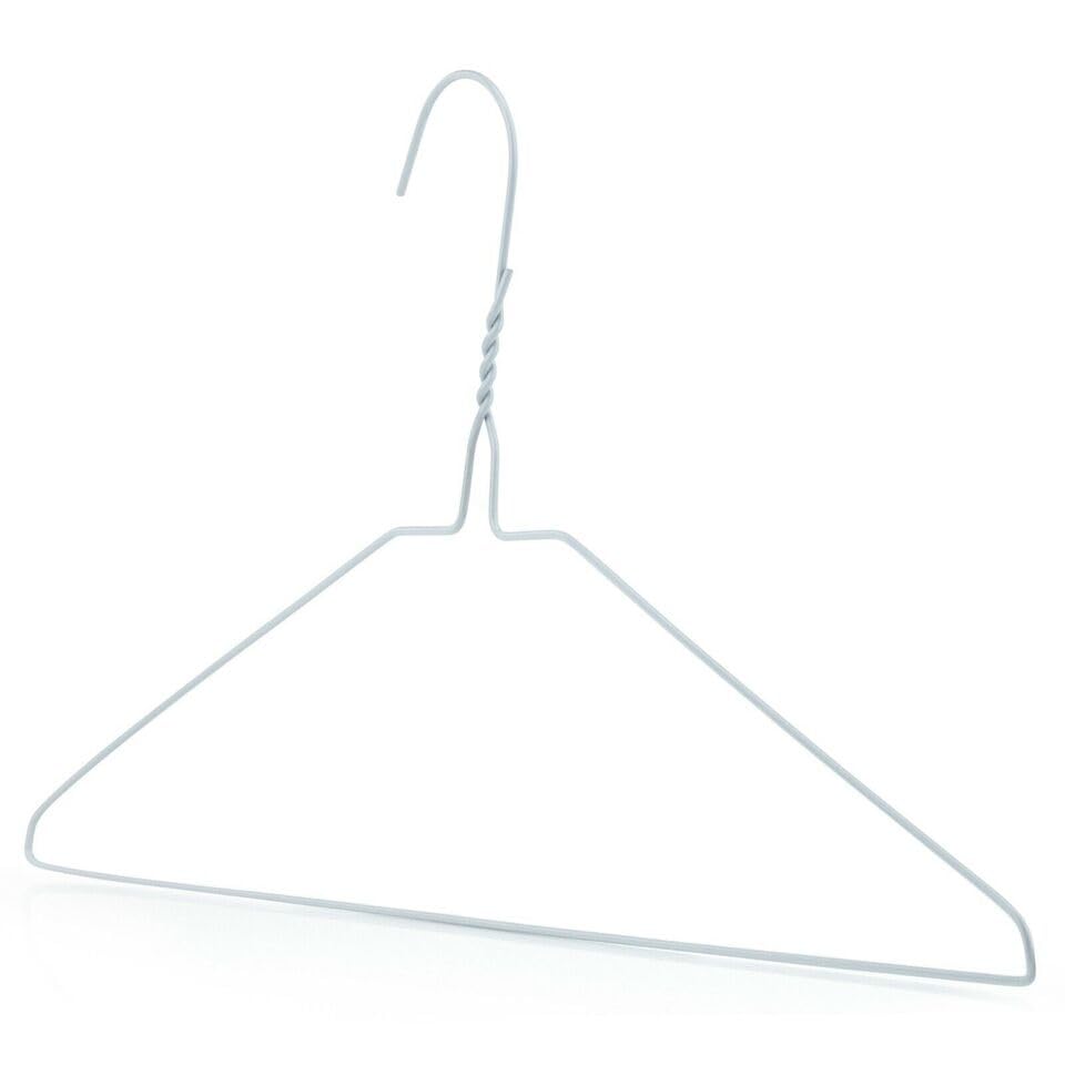 Pack of 20 Metal 45cm 14.5 Gauge White Wire Remat Clothes Garment Trouser Bar Hangers Home Launderette
