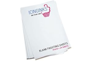 Icinginks Frosting Sheets 8.5” X 11” A4 Size, Very White Edible Paper, Icing Sheets for Cake Toppers, Cookies & Decor, Cake Edible Paper, Edible Sugar Sheets for Printers (120 Count)