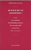 Qu'est-ce qu'une constitution ? (Mouvements de pensée) by