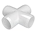 FORMUFIT F112CRX-WH-4 Cross PVC Fitting, Furniture Grade, 1-1/2