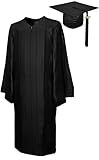 College Fashion Graduation Cap Gown Tassel 2017 Year Charm, Set Shiny, size 51 black