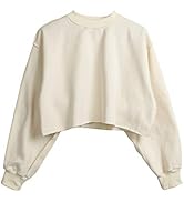 Jenkoon Women Casual Long Sleeve Crop Top Short Pullover Sweatshirt