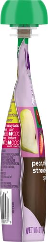 PLUM ORGANICS MIGHTY 4 ORGANIC TODDLER FOOD – PEAR, CHERRY, BLACKBERRY, STRAWBERRY, BLACK BEAN, SPINACH, AND OAT – 4 OZ POUCH – ORGANIC FRUIT AND VEGETABLE TODDLER FOOD POUCH
