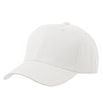 Men's Plain Baseball Cap Velcro Adjustable Curved Visor Hat White