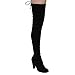 CAPE ROBBIN DD18 Women's Drawstring Block Heel Stretchy Snug Fit Thigh High Boots