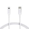 Amazon Basics Câble USB-C vers Lightning, chargeur certifié MFi pour iPhone 13/12/11/X/XS/XR/8 – blanc, 1,8 m