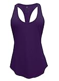Cabales Women's Flowy Racerback Tank Top Ladies Yoga Fitness Racerback Shirt,Dark Purple,Medium