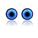 Lottoy 1 Pair Unisex Weight Loss Blue Eyes Shape Ear Stud, Healthy Magnetic Therapy Earrings 10mm, No Piercing