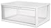 Sterilite 23758003 Large Tall Modular Drawer, White Frame with Clear Drawers, 3-Pack