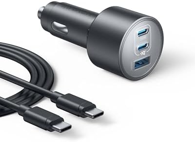 167,5W Zigarettenanzünder USB C, 3-Port Typ-C Auto Schnellladegerät
