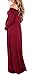 SuperMom Women Over-the-Shoulder Long Sleeves Maternity Dress Wine Red M