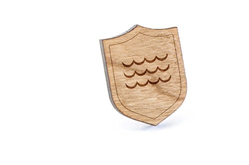 Waves Lapel Pin, Wooden Pin