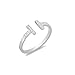 Sterling Silver CZ Double Bar Ring