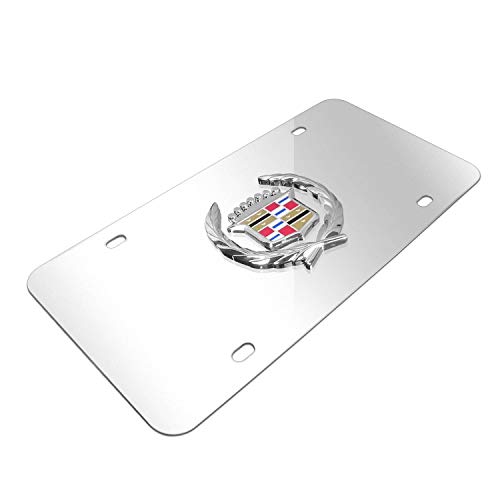 Cadillac Classic Logo Chrome Stainless Steel License Plate (Certified Refurbished)