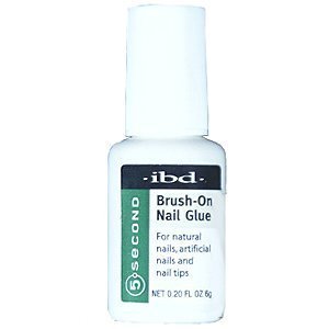 IBD 5 Second Brush On Nail Glue for Natural Nails, Artificial Nails & Nail Tips 0.20oz/6g by IBD