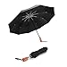Windproof Folding Travel Umbrella Rain Umbrella for Men Women and Family Automatic Open&Close Wood Handle (Black)