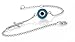 Evil Eye Store Blue Evil Eye Cross Silver Bracelet with Cz Stones