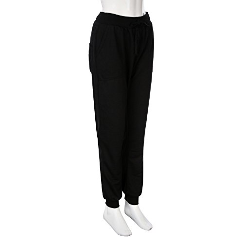 TIMEMEANS Mens Long Trousers Tracksuit Fitness Workout Joggers Gym Sweatpants Black - Thumbnail 3