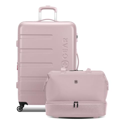 SwissGear 7366 Hardside Expandable Luggage with Spinner Wheels, Pink, 2-Piece Set (Weekender/27), 7366 Hardside Expandable Luggage with Spinner Wheels