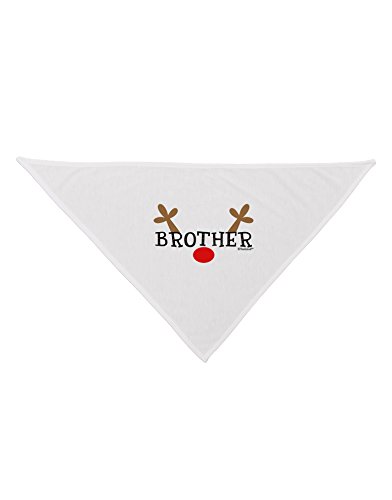 TooLoud Matching Family Christmas Design - Reindeer - Brother Printed White Dog Bandana 26"