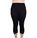 Zerdocean Women's Plus Size Modal Capri Leggings with Lace Trim Black (lace 2) 3X