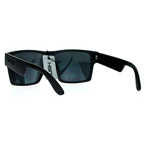 KUSH Sunglasses Square Retangular Matte Black Frame Super Dark Black Lens