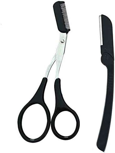 Auony Eyebrow Razors Shaper Shavers Trimmers with Free Eyebrow Trimmer Scissors for Men and Women Face Hair Removers