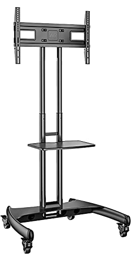 Ergosolid Chariot TV Meuble Télé Support avec Roulette Pied Pivotant et Réglable En Hauteur De 32 à 75 Pouces Vesa Max De 600 X 400 Mm Capacité Max De 45,5 Kg Ava1500B-2020