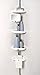 Zenna Home, White Tension Corner Pole Caddy, Chrome
