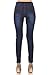 Women's Stretch Pull-On Skinny Ripped Distressed Denim Jeggings W/Pockets Medium Dark Denim