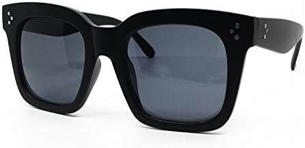 O2 eyewear1762 Premium Oversize XXL Women Men Havana Tilda Shadow Style Fashion Sunglasses (MATTE BLACK, 56)