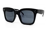 O2 Eyewear 1762 Premium Oversize XXL Women Men Mirror Revo Havana Tilda Shadow Style Fashion Sunglasses (MATTE BLACK, 56)