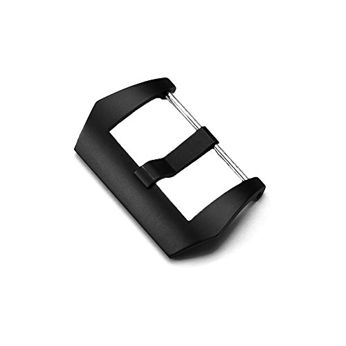 20mm Stainless Steel Pre-V Tang Buckle Screw-in Pin for Panerai Style Watch Strap Band Belt,Matte Black